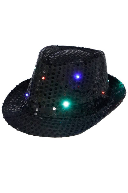 Fedora - Embellished, Sparkly Sequins, LED Light-Up