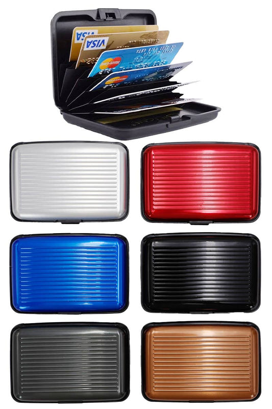 Metallic Glossed Card Holder Caddy Case