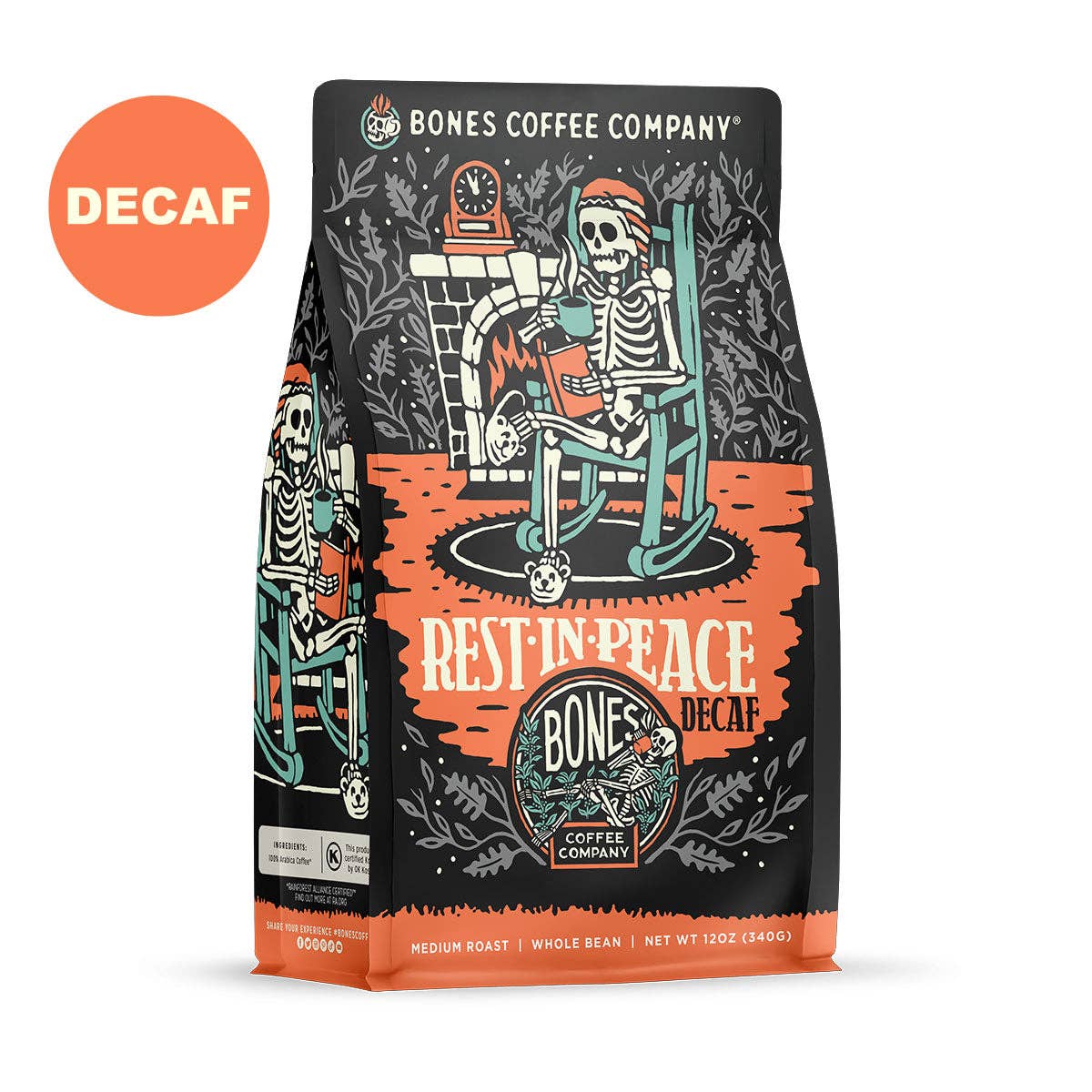 "Rest-In-Peace" Decaf Coffee | 12oz | Whole Bean & Ground: Ground