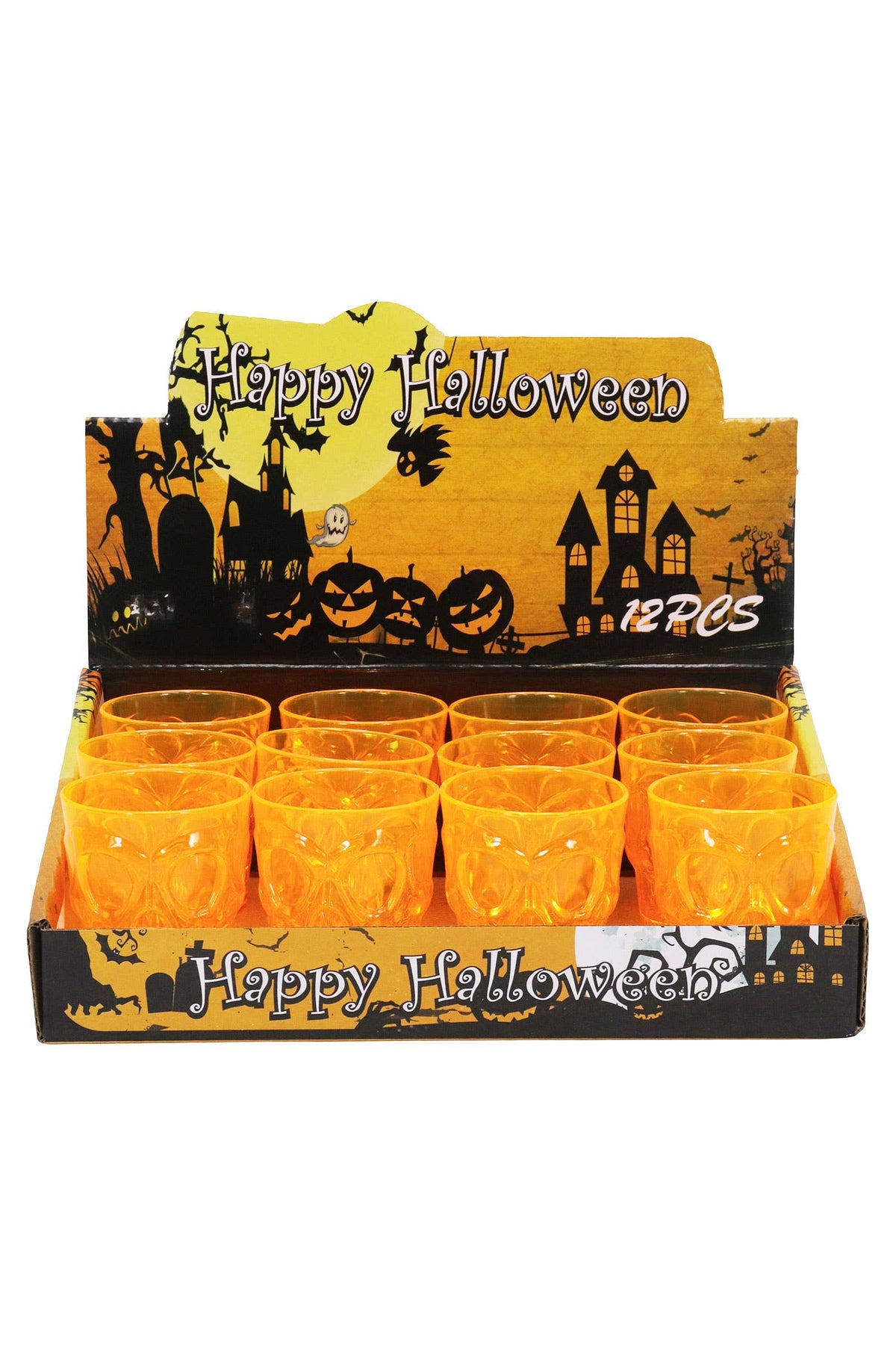 Halloween Skull Led Color Plastic Shot Glass: ONE SIZE