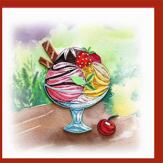 Ice cream Quilling, every day card EV-12