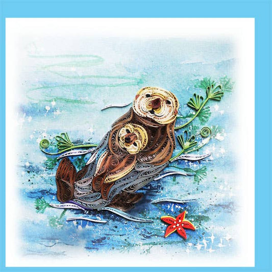 Sea Otter Quilling Card, Animal, everyday card AN-71