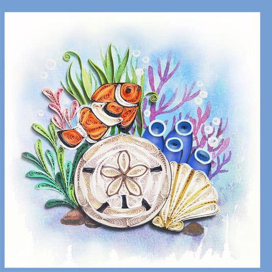 Sand dollar & nimo Quilling Card BC-54
