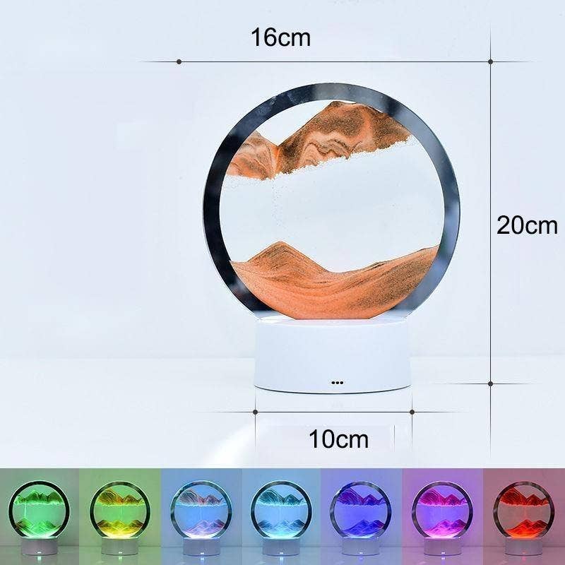 Moving Sand Painting Hourglass Sandscape 3D Led Table Lamp