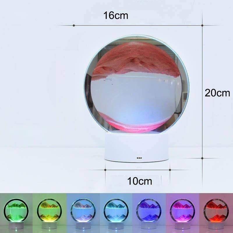 Moving Sand Painting Hourglass Sandscape 3D Led Table Lamp