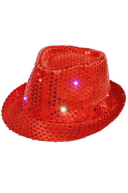 Fedora - Embellished, Sparkly Sequins, LED Light-Up