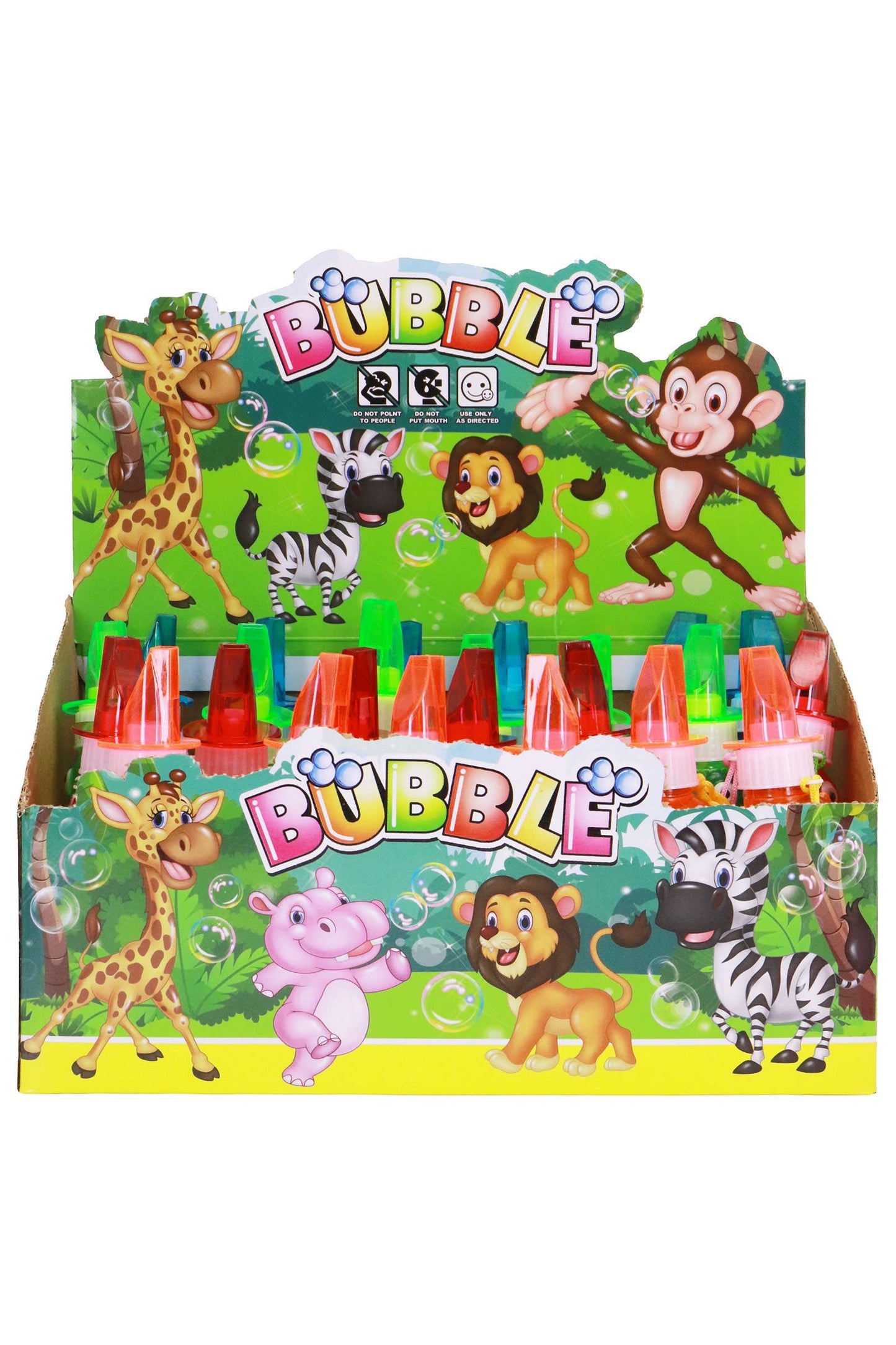 Colorful T-Rex Dinosaur Bottle Bubble Wand Whistle