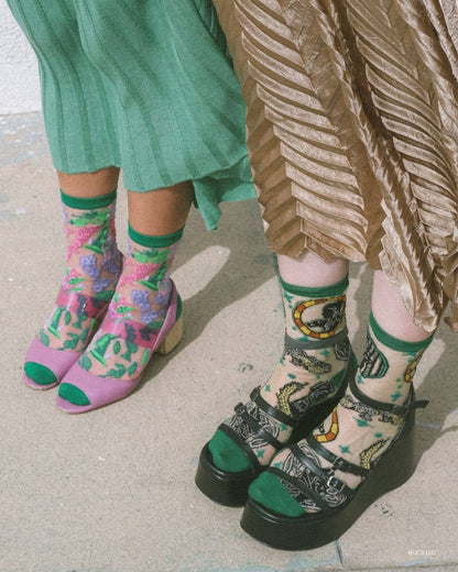 Wicked All Roads Lead to Oz Shimmer Sheer Crew Sock