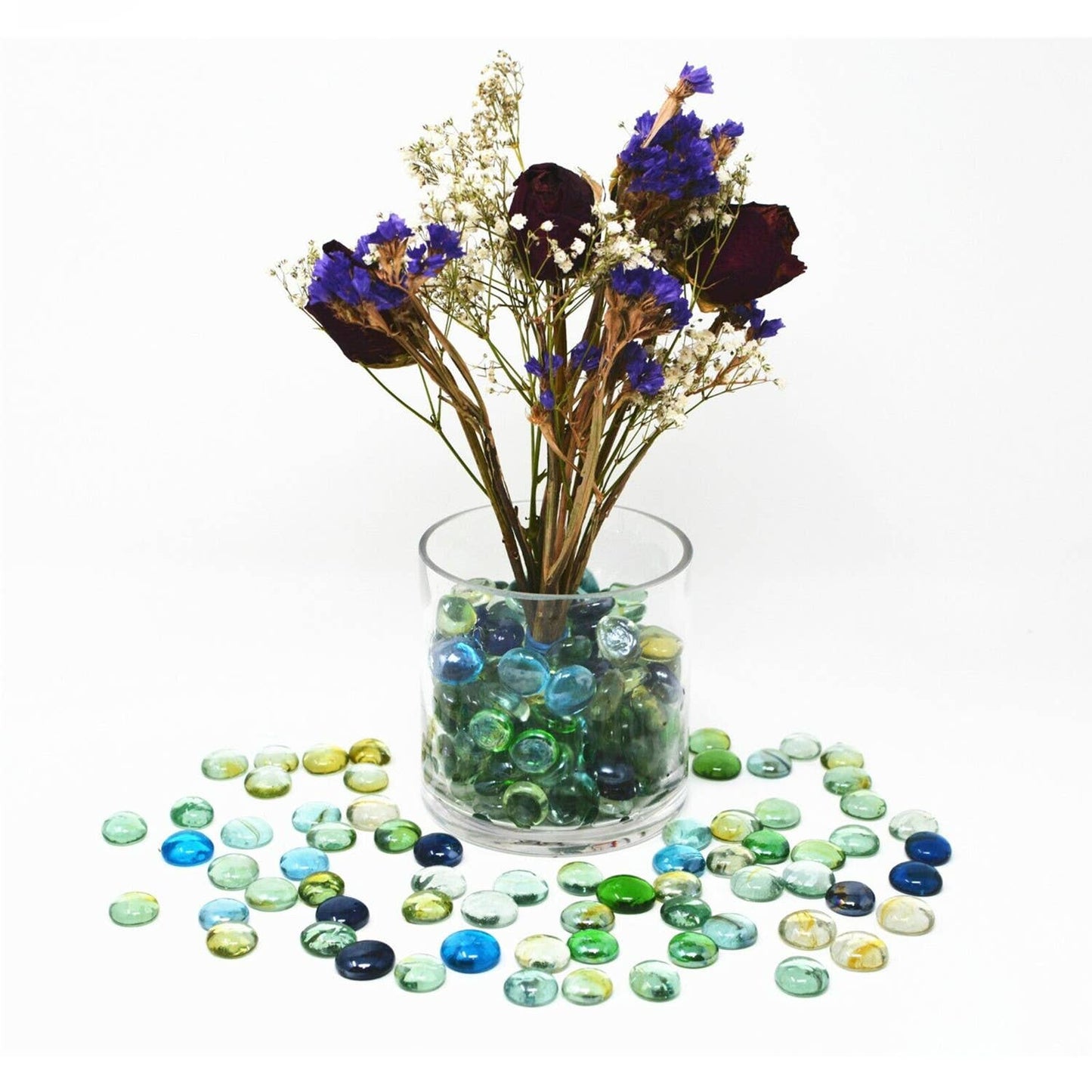 1 Lb Bag Mixed Color Flat Glass Stones