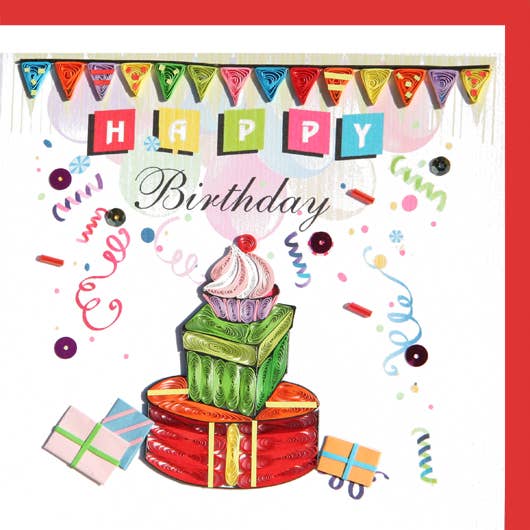 Birthday cupcake Quilling Card