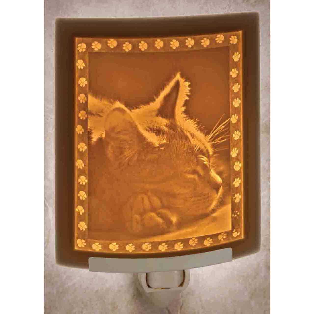 Kitten Dreams Porcelain Lithophane Night Light