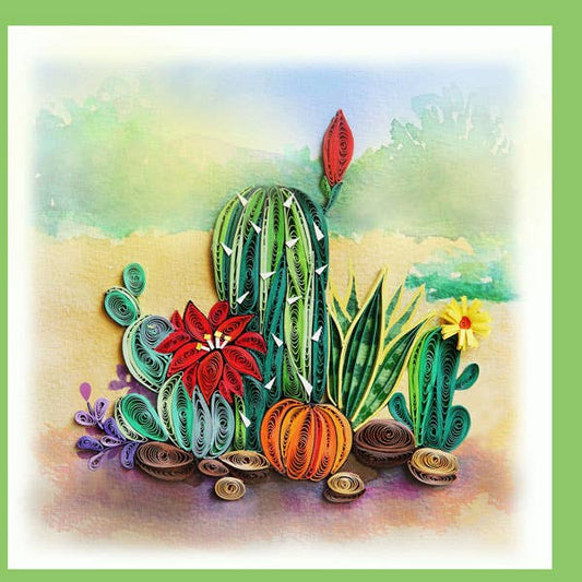 Cactus desert quilling card, greeting card, paper art, handmade  FL-54