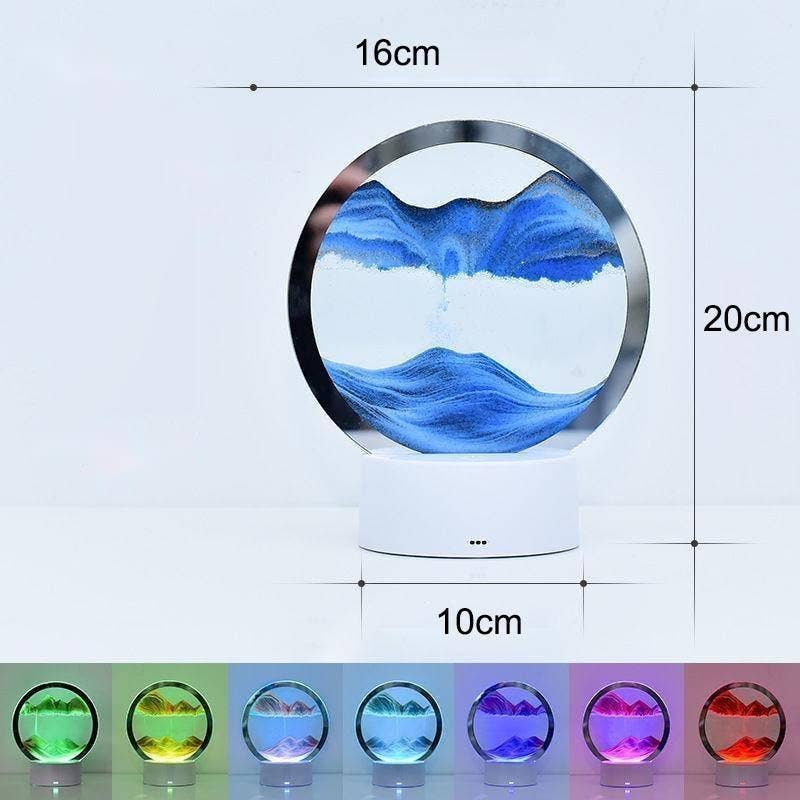 Moving Sand Painting Hourglass Sandscape 3D Led Table Lamp
