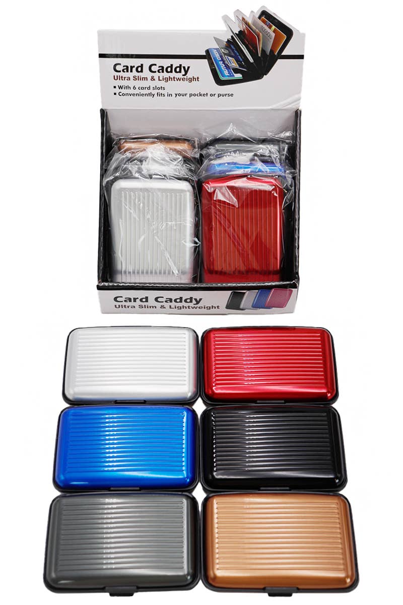 Metallic Glossed Card Holder Caddy Case