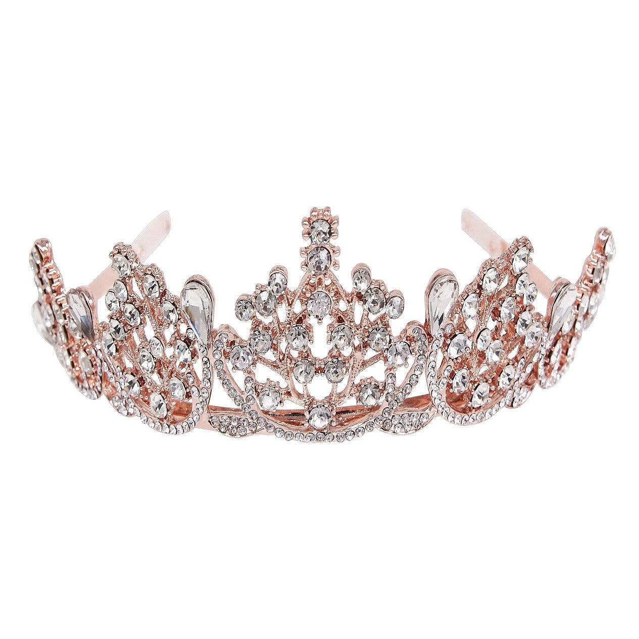 Bloom in the Pot Rhinestone Tiara in Rose Gold