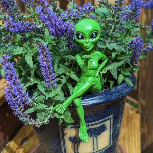Alien Invasion 'The Flirty' 10” H Female Alien Shelf Sitter: Green