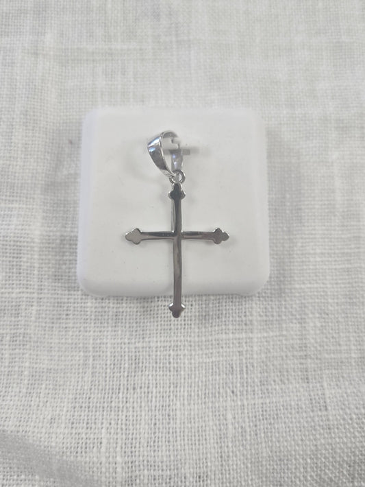 925 Sterling Silver Gothic Style Cross Pendant