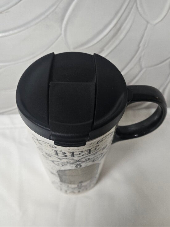 Ceramic 17 OZ Travel Cup | Bee Happy