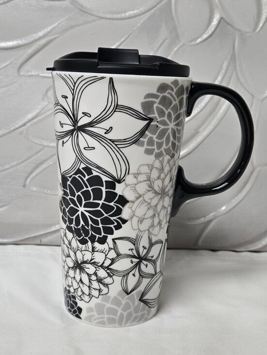 Ceramic 17 OZ Travel Cup | Floral Medley