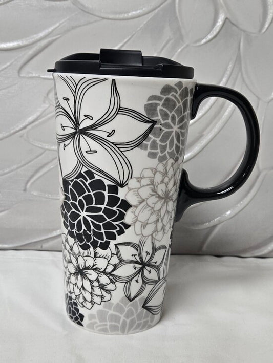 Ceramic 17 OZ Travel Cup | Floral Medley