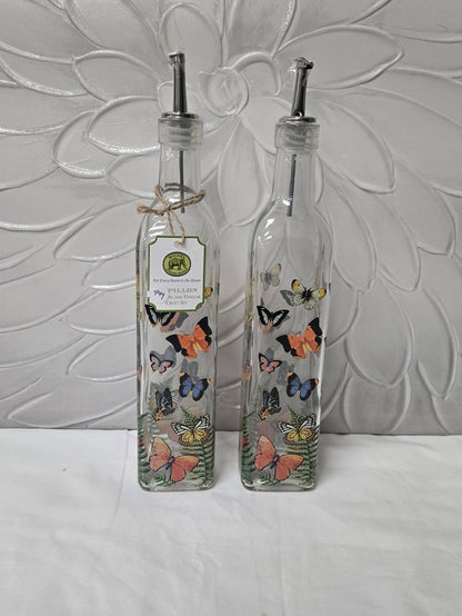 Michel Design Works Butterfly Glass Oil & Vinegar Cruet Set