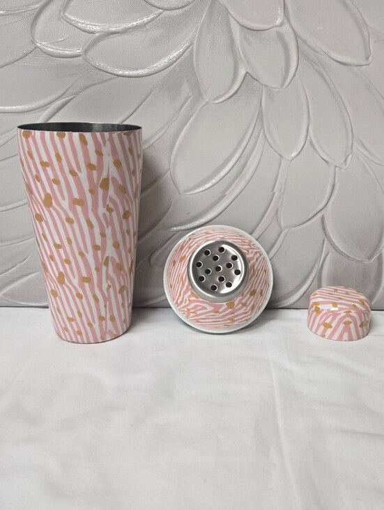 Hazel Mazel | Enameled Metal Zebra Print Cocktail Shaker