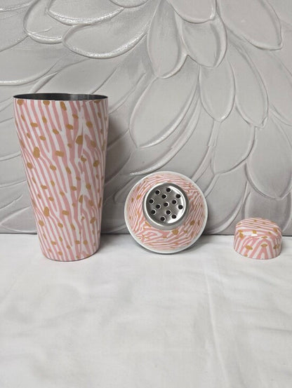 Hazel Mazel | Enameled Metal Zebra Print Cocktail Shaker