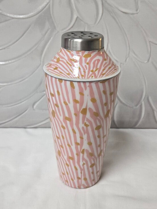 Hazel Mazel | Enameled Metal Zebra Print Cocktail Shaker
